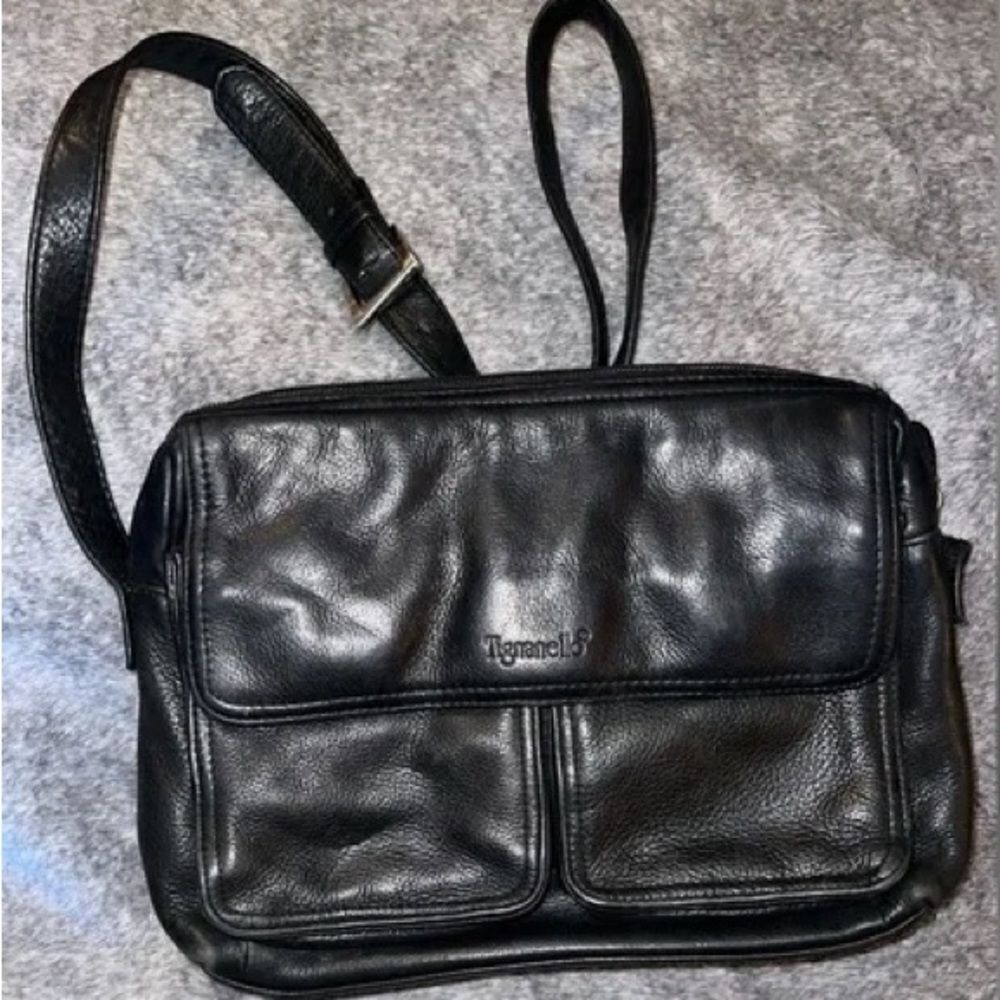 VTG Tignanello Genuine Leather Women's Multi Pocket Crossbody Bag